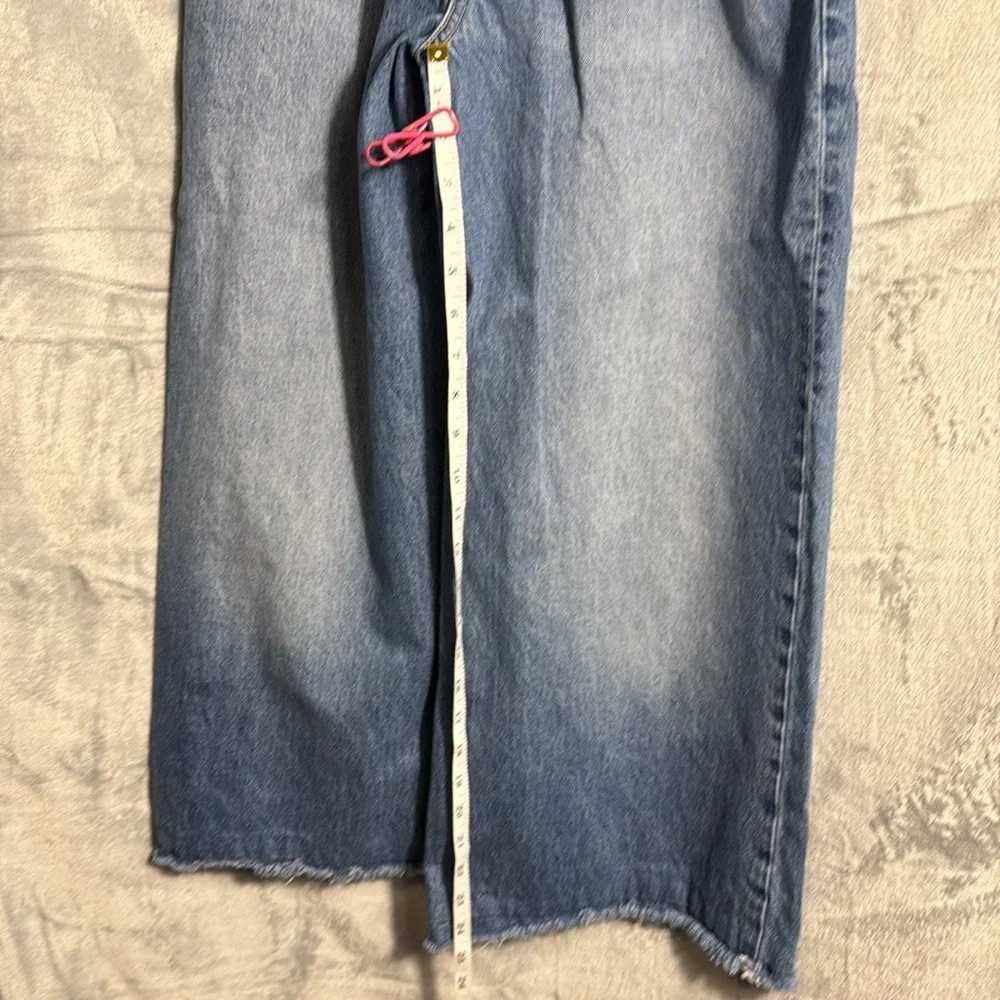 Gap Wide-Leg Blue Denim Jeans‎ Kids size 14 R  32 elastic gathered waist